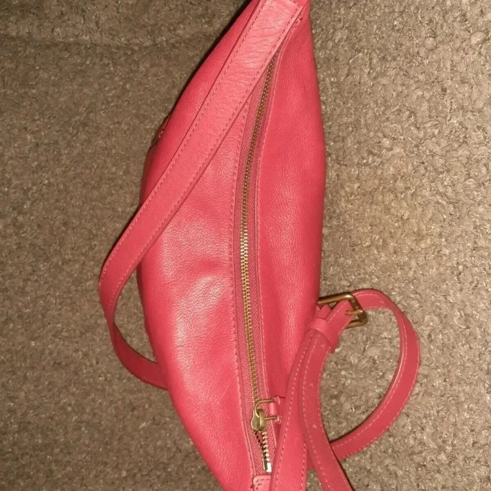 FOSSIL EMERSON Hobo-Red Pebbled Leather-NWT